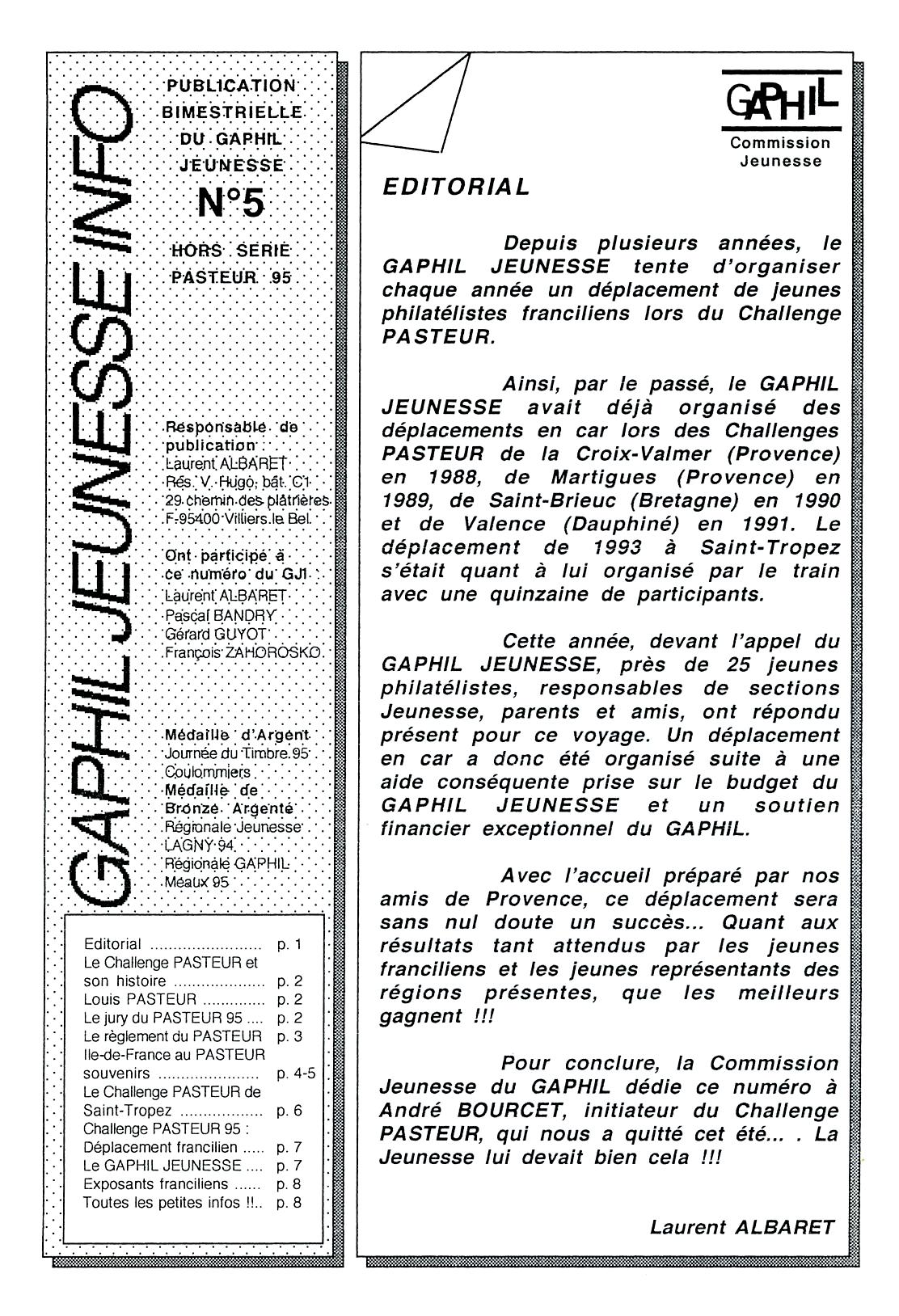 GAPHIL Jeunesse Info - Hors-série n°05 de mai juin 1995.